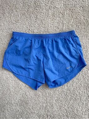Nike Running Dri-Fit Blue Athletic Women's Lined Running Shorts Size Medium